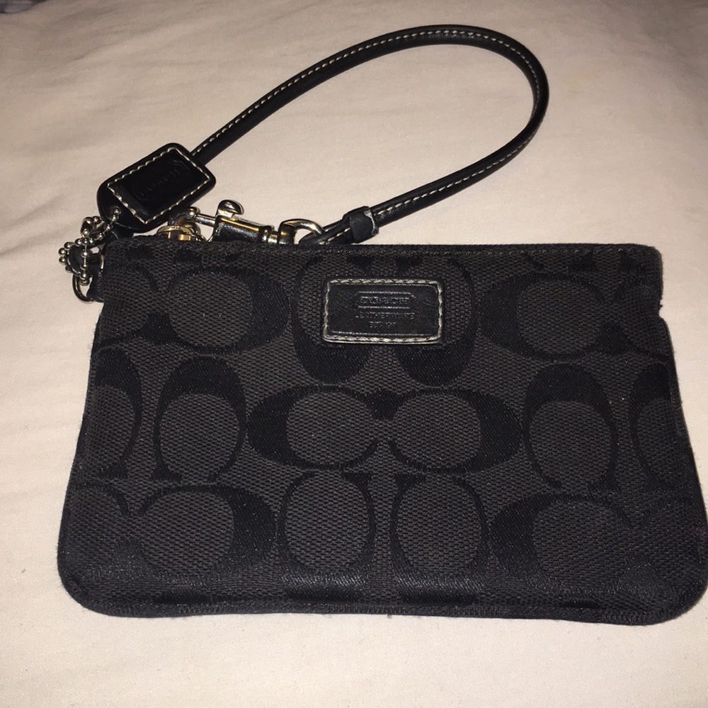 Black COACH wristlet